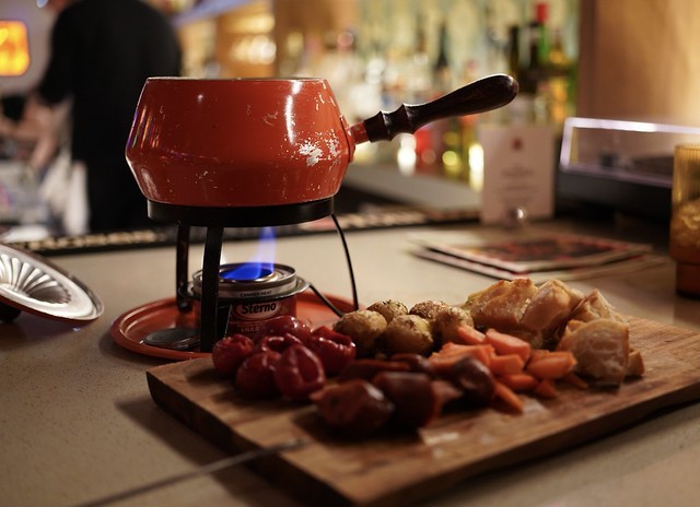 The carrots should have been pickles, but the fondue was solid.