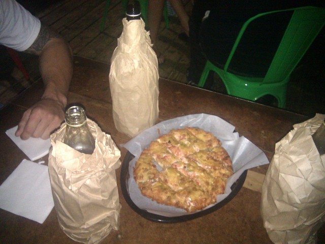 Fried pizza n forties, haha.