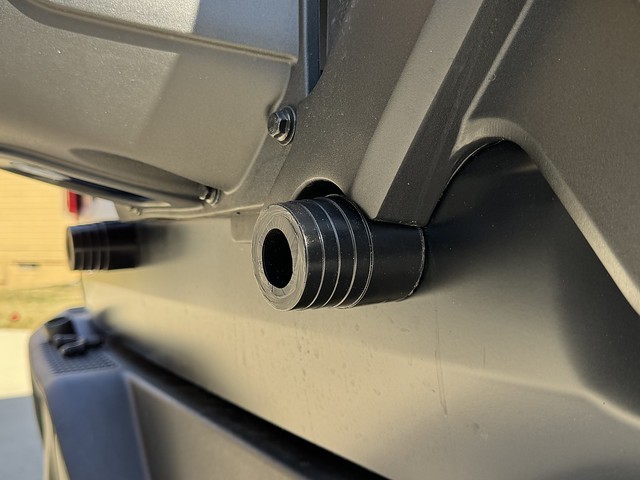 New Bronco spare tire bump stops mounted.