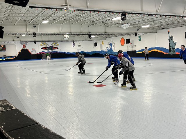 Kari came out to watch me play hockey. I don’t think she was very impressed.