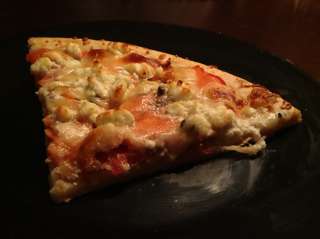 Homemade smoked salmon pizza
