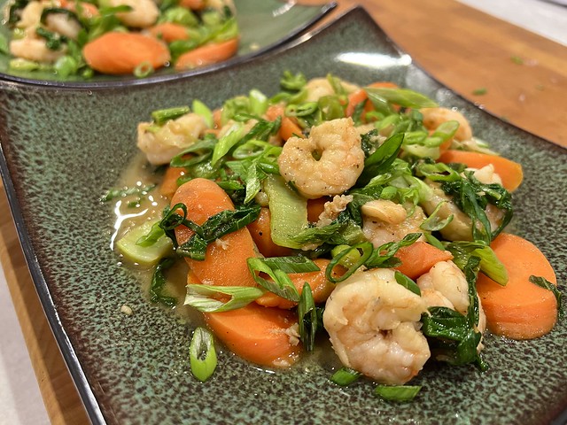 Cooked up some v tasty umami Shrimp and bok choy stir fry tonight