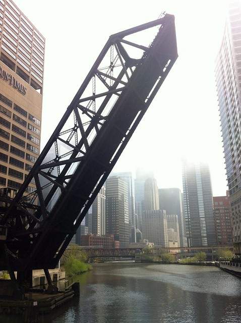 A foggy view from the Kinzie St Bridge