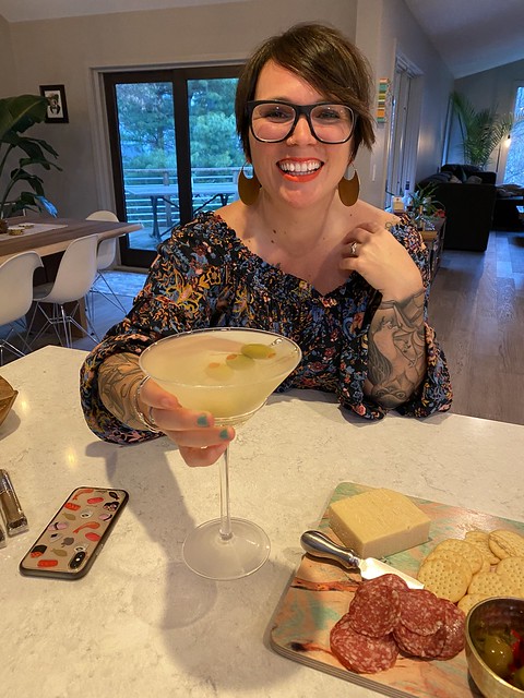 She wanted to dress up and have martinis... So I made martinis.