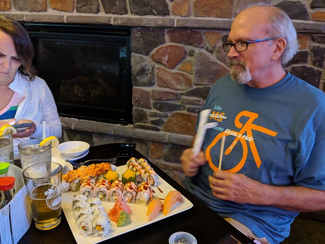Grabbin some sushi after the Bike MS packet pick up