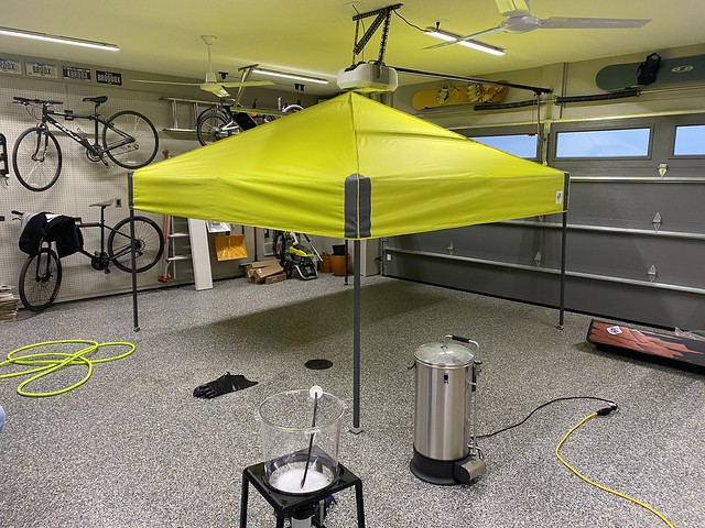 Taking the new canopy for a test drive during this homebrew sesh