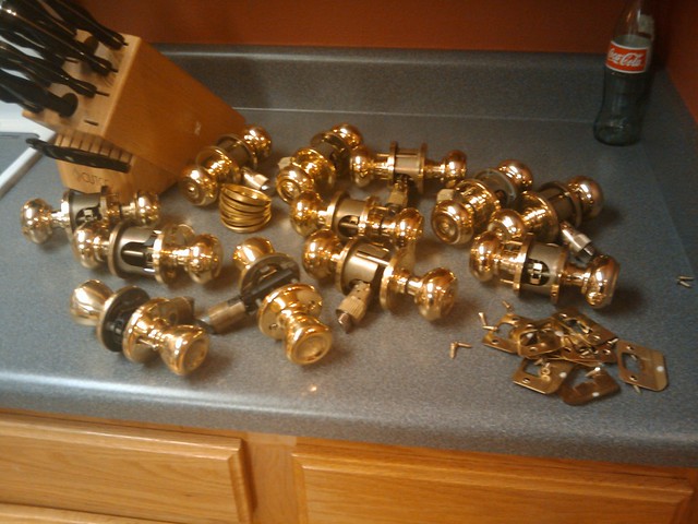 Just randomly replaced all the interior door knobs. With stainless steel knobs. My house is almos...