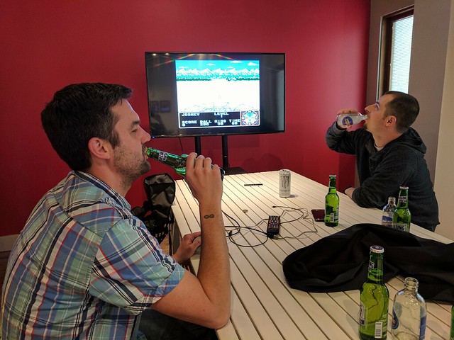 We came to gravitate to play video games and take a break from drinking...