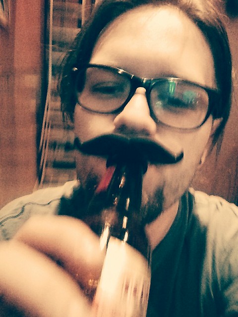 This beer came with a mustache! hehehe