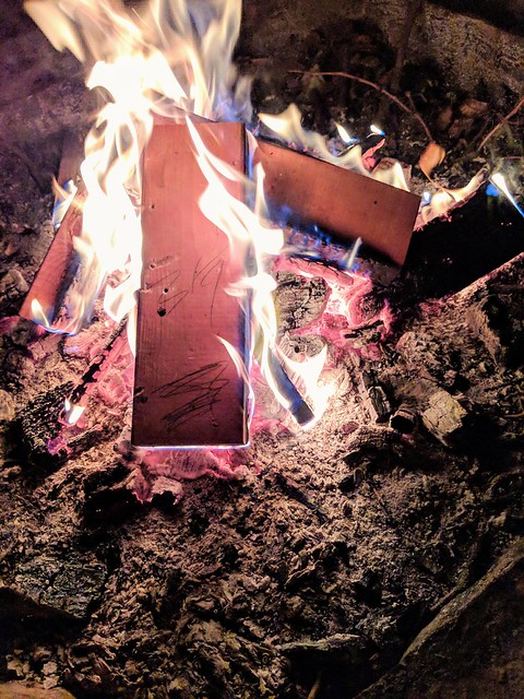 Burning some old studs from the remodel