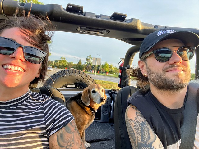 Cruisin. Garth is much happier than he looks.