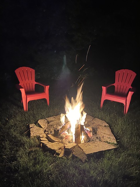 Hanging by the fire with my friends