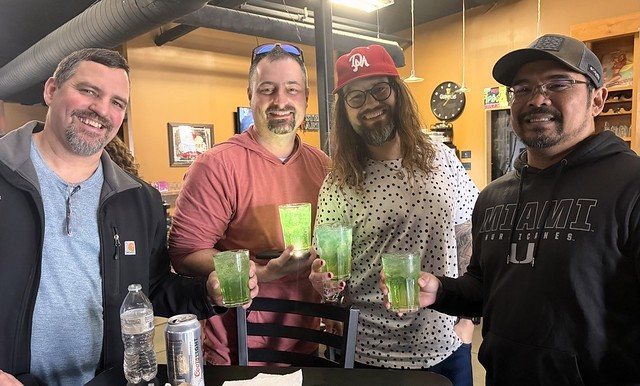 Christina’s birthday… the bar had ecto cooler.