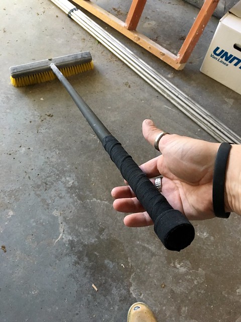 Broke the handle on my broom... Had some hockey tape... Been a while since I've taped up a stick!