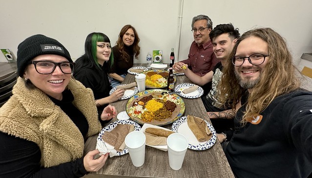 Pre-show Ethiopian food with the Terronez fam