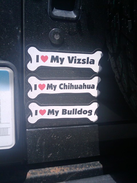 Todd has some badass bumper stickers on his Jeep