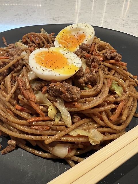 Home cooked noods, eggs, n stuff