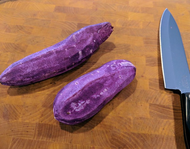 This is my first time cooking with a purple sweet potato