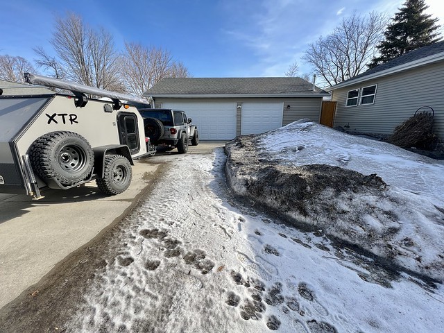 Little bit of dirty snow at Jeff and Teresa’s