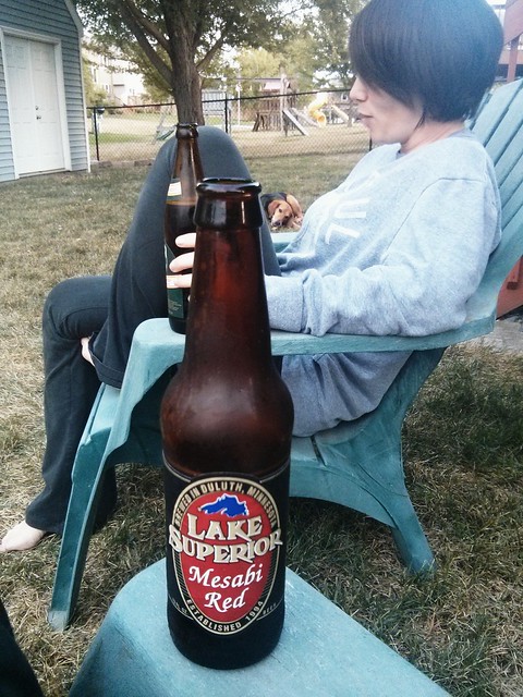 baking a pizza and having a beer with wifey