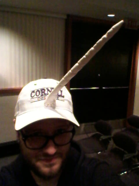 Professor Freeman had Cornell narwhal hats made for us! Haha. wtf.