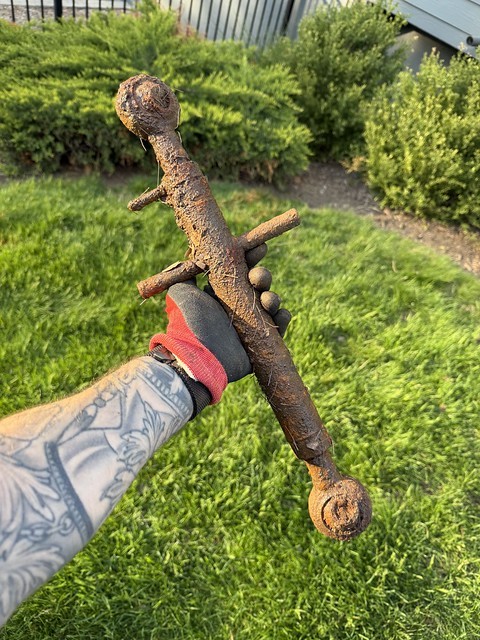 Found this in the ground while re-edging my garden beds. wtf.