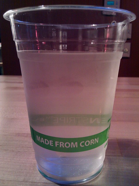 My plastic cup is made outta corn.