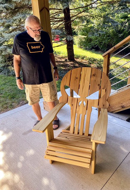 Kari's dad built us this crazy skull Adirondack chairs.