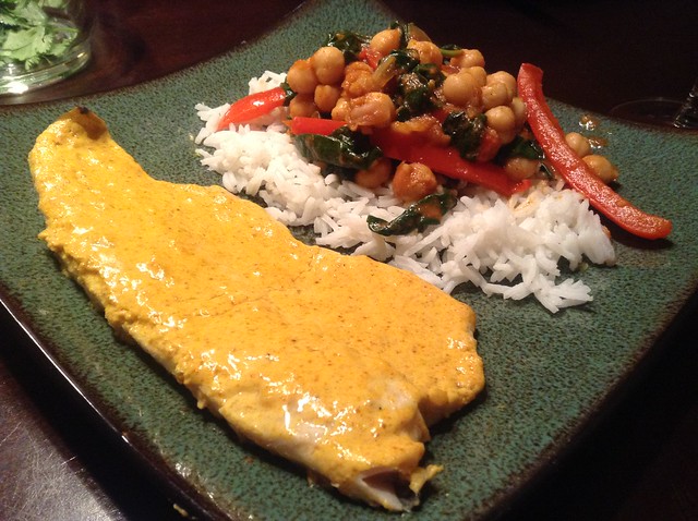 Tandoori Trout and bhaji