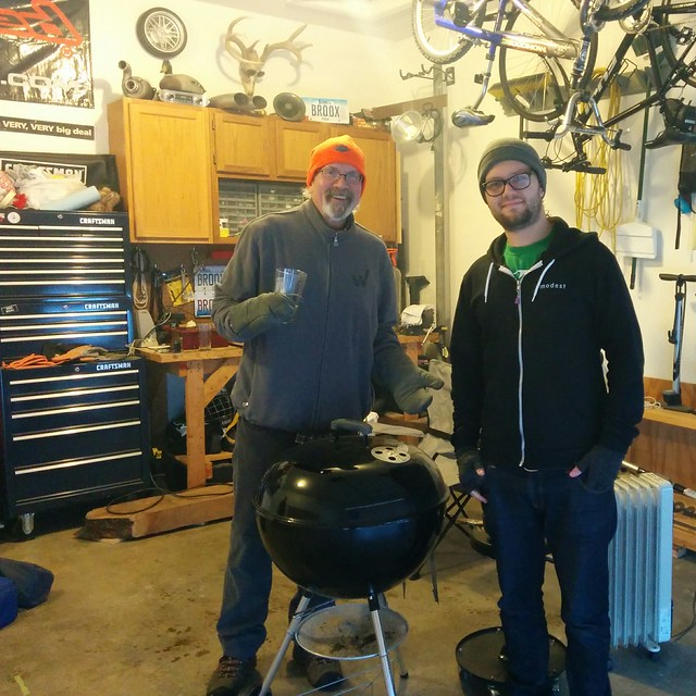 Winter garage grillin