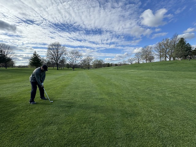 Spring golf. It’s windy as shit, but still good to be out.