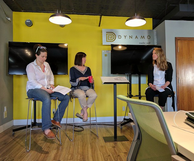 Some rad girls talkin to us at gravitate