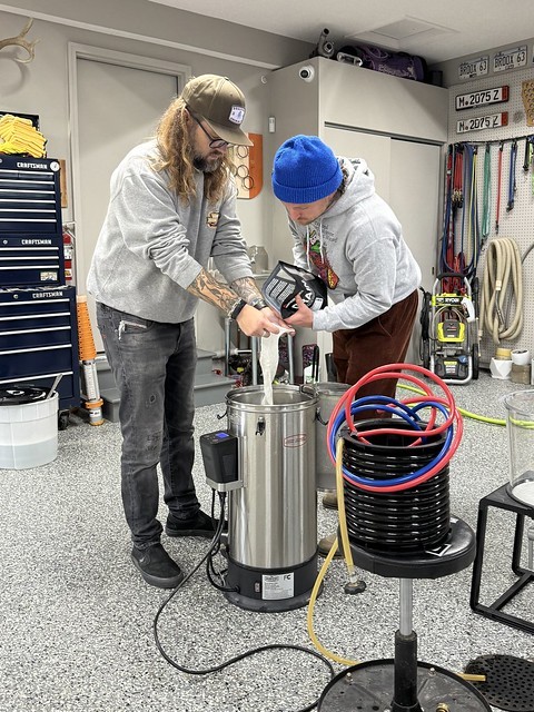 Camping got rained out, so we decided to brew beer instead.
