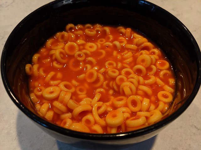 I am about to eat spaghetti Os