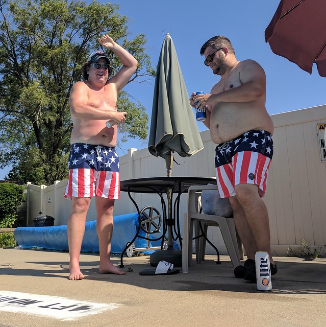 Some buds came to hang out at the pool