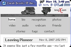 Screenshot from the Sidekick 3 Browser
