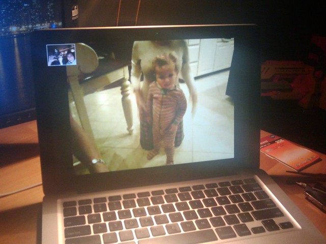 skyping with my sister, mom, and nephew.