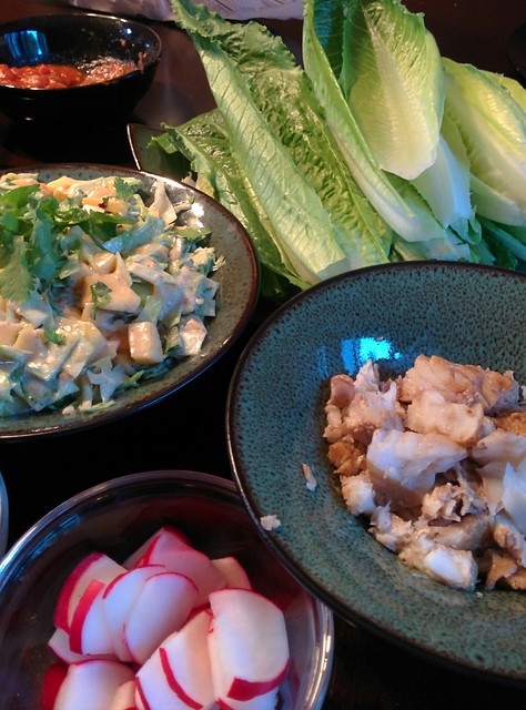 Lettuce wrap fish taco time