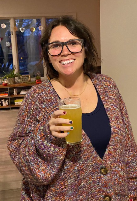 Lovely lady tryin out her Belgian white ale