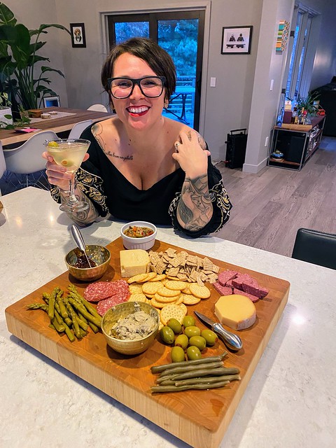 The Whiskey martinis didn’t pair well, so she asked me to make gin ones instead, hah. Bartending with these high maintenance women...