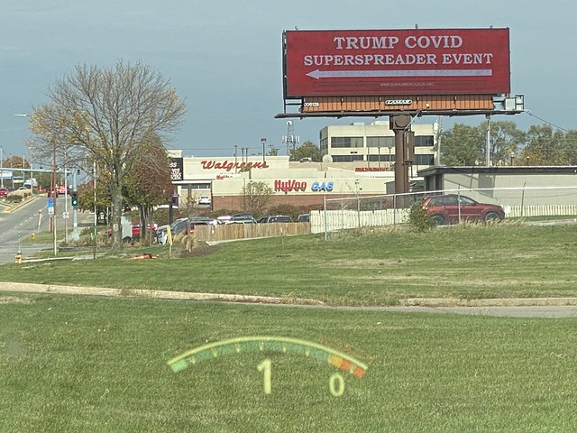 This billboard outside of Trump's campaign event down the road from my house, lol