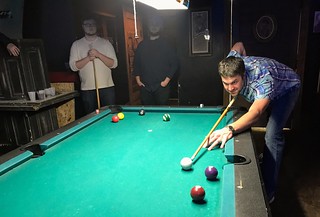 Shootin pool at the gas lamp