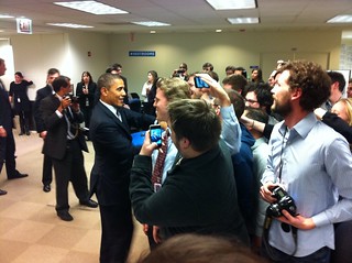 Politics - Obama shaking hands with engineers