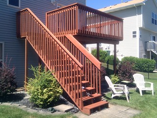 House - Kari and I aren't the best at deck staining, but it looks a bit better