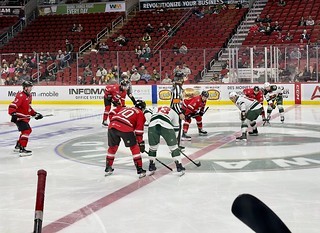 Hockey - Front row seats are not exactly the best way to watch hockey, but it’s cool for a bit.