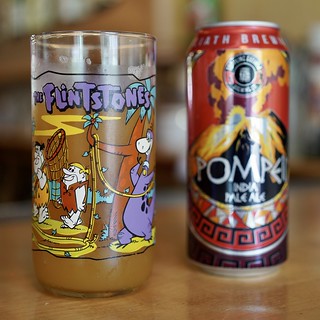 Pompeii in a Flintstones glass