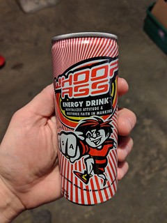 Drinks - The can of Whoop Ass from Grandpa Reynolds finally sprung a leak.