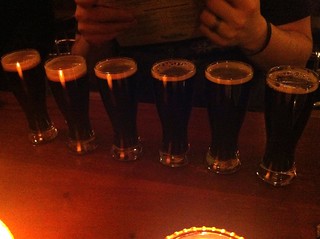 Drinks - Sampling the same beer aged in 6 different casks.