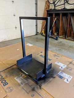 Paintin up this firewood rack that Rod welded me.