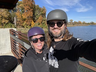 Biking - Anniversary bike ride selfie